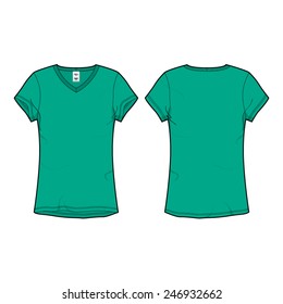 Women Basic V Neck T Shirt