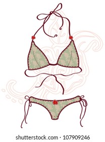 Women bathing suits. Vector illustration