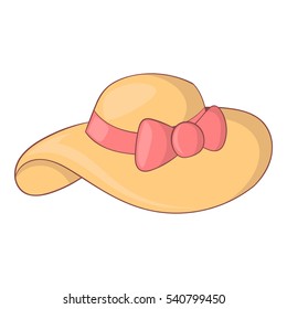 Women Beach Hat Icon. Cartoon Illustration Of Women Beach Hat Vector Icon For Web Design