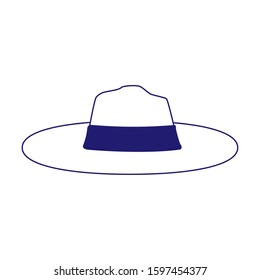 women beach hat icon over white background, flat design, vector illustration