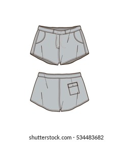 Women Beach Shorts Vector Template