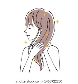 Women with beautiful hair, hair care