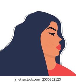 Women beauty and fashion in a simple style.