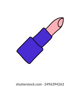 women beauty make up lipstick hand drawn color vector illustration