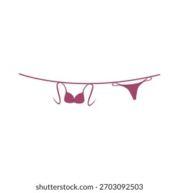 Women bikini flat vector illustration. Female stylish swimwear. Fashion swimsuit