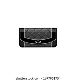 Women black bag on a white background. Vector flat illustration.