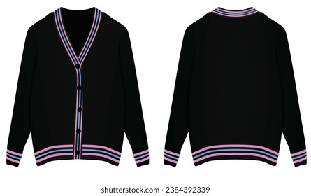 Women black jumper. vector illustration
