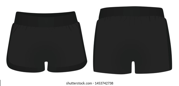 Women Black Shorts. Vector Illustration