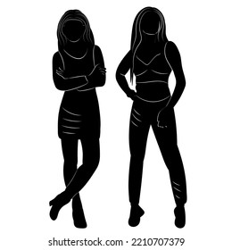 women black silhouette isolated vector