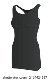 Women black top tank. vector illustration