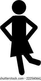 Women black and white icon