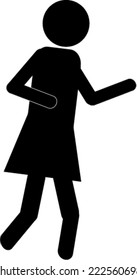Women black and white icon