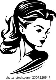 Women - Black and White Isolated Icon - Vector illustration