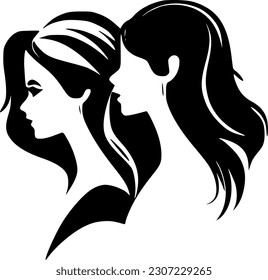 Women - Black and White Isolated Icon - Vector illustration