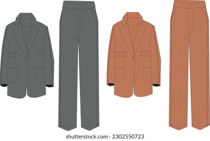 women blazer and trouser template 
sporty blazer