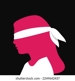 Women with blindfold disbelief ignorance icon sign symbol design vector