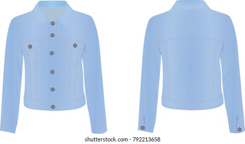 Women blue jacket. vector illustration