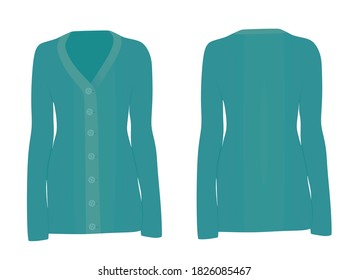 Women blue jumper. vector illustration