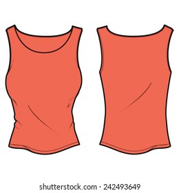 Women Boat Neck Tank Top Vector Template