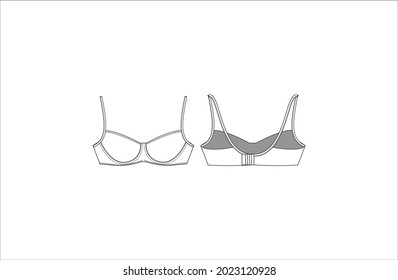 Women Body Fitted Fashionable Bra Front Back View