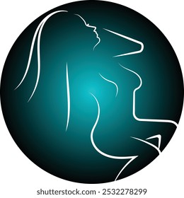 Women body logo design. Illustration 