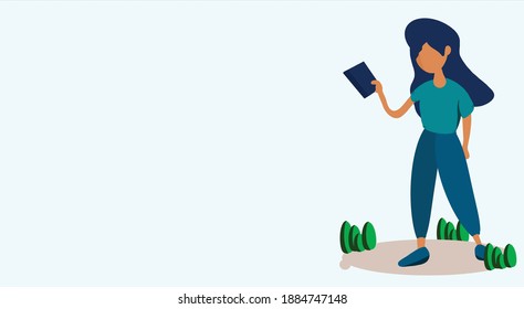 Frauen mit einem Buch, Vektorgrafik-Stil