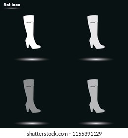 The women boot flat grayscale vector icon.