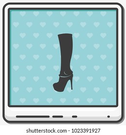 The women boot flat vector icon.