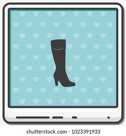 The women boot flat vector icon.