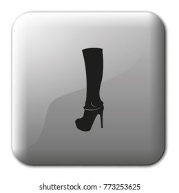 The women boot flat vector icon.