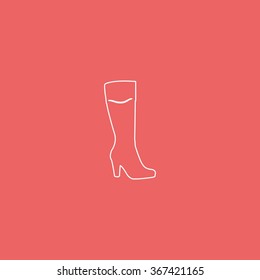 The women boot icon. Flat shoe illustration.