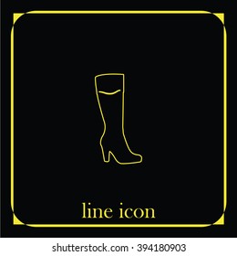 The women boot icon. Flat shoe illustration.