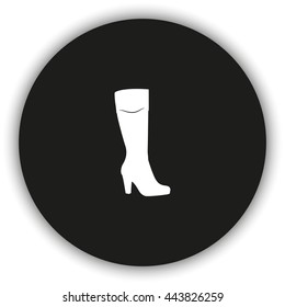 The women boot icon. Flat shoe illustration.