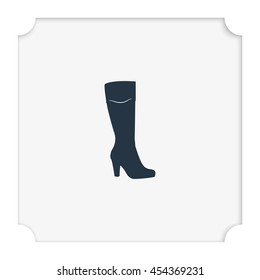 The women boot icon. Flat shoe illustration.