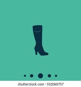 The women boot icon. Flat shoe illustration.