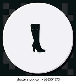 The women boot icon. Flat shoe illustration.