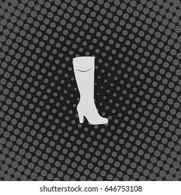 The women boot icon. Flat shoe illustration.