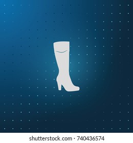 The women boot icon. Flat shoe illustration.