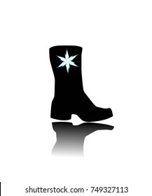 Women boot icon. Flat shoe illustration.