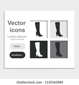 The women boot placed on web page template flat vector icon.