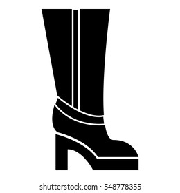 Women boots high heel icon. Simple illustration of women boots high heel vector icon for web