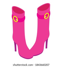 Women boots icon. Isometric illustration of women boots vector icon for web