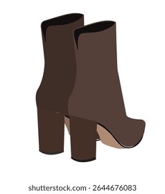 Women boots icon. Modern heeled shoes, 