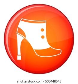 Women boots icon in red circle isolated on white background vector illustration