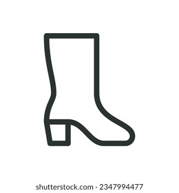 Women boots isolated icon, women high boot vector icon with editable stroke