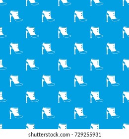 Women boots pattern repeat seamless in blue color for any design. Vector geometric illustration