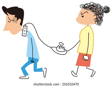 Women Bound Men Stock Vector (Royalty Free) 256532470 | Shutterstock