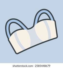 women bra with outline flat vector design.