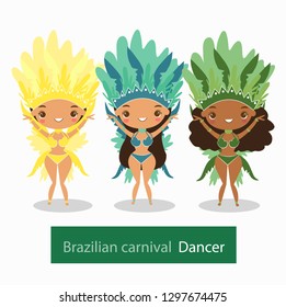 women  in Brazilian carnival dancer outfit 