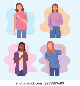 women with breast cancer set